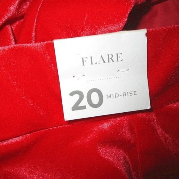 Lane Bryant Red Velvet Pull On Stretch Pants Size 20 Flare High Rise Holiday NWT - Picture 11 of 12